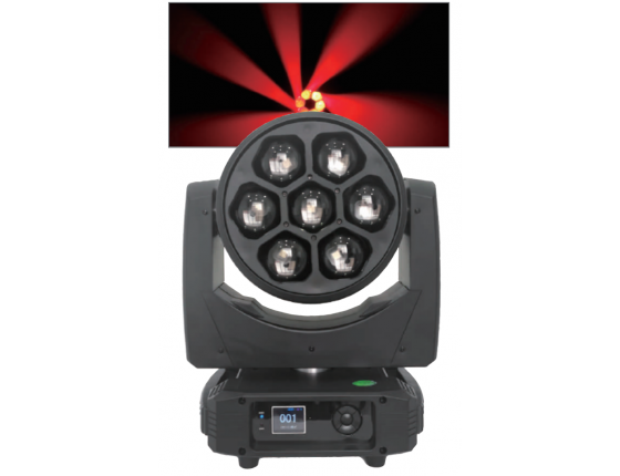 LED7顆40W旋轉大峰眼搖頭染色燈