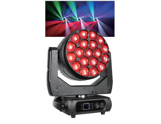 LED19顆15W旋轉大峰眼搖頭染色燈